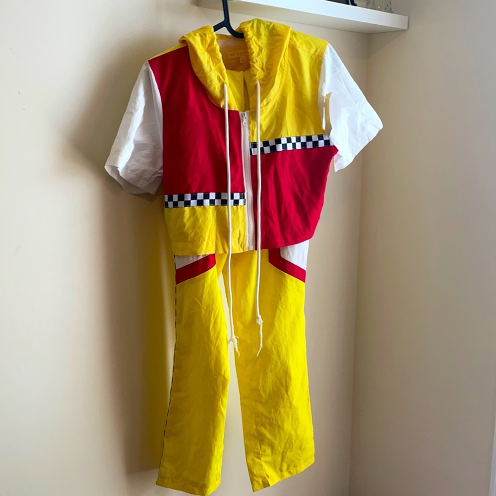 *NEW* two piece crop wind breaker hoodie/pants